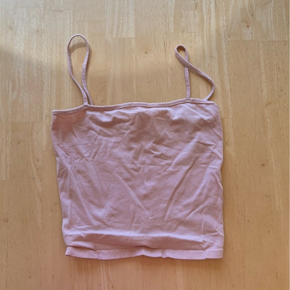 Basic pink cropped tank top - Picture 1 of 3